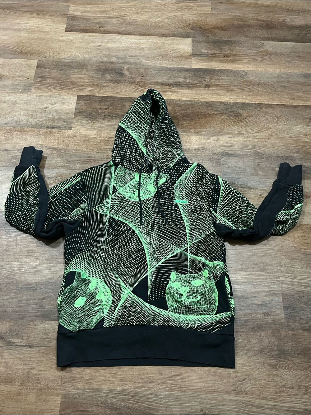 RIPNDIP Future Trip Glow in the Dark Hoodie | Size Medium | Neon Green